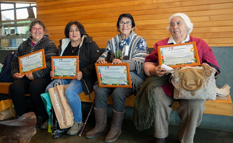 Algunas de las mujeres reconocidas en el acto de Melipeuco