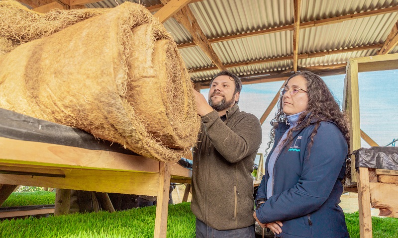 Granja La Pachamama - Marco Aceituno y seremi de Agricultura