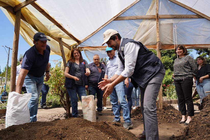 Sector de compostaje en el predio de Delfín Toro